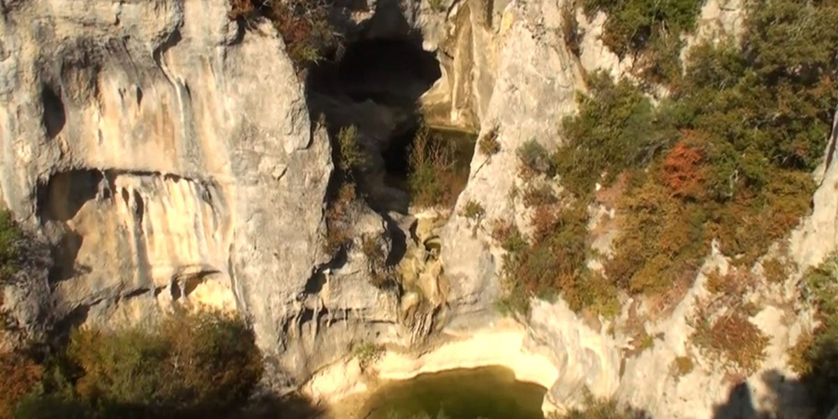La double cascade du Gour de la Sompe à Lagorce