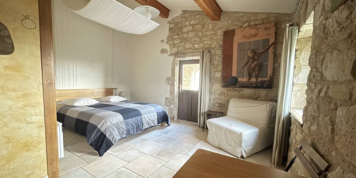 The guest rooms at the mas d Issoire: A vue of the bedroom on the third bedroom