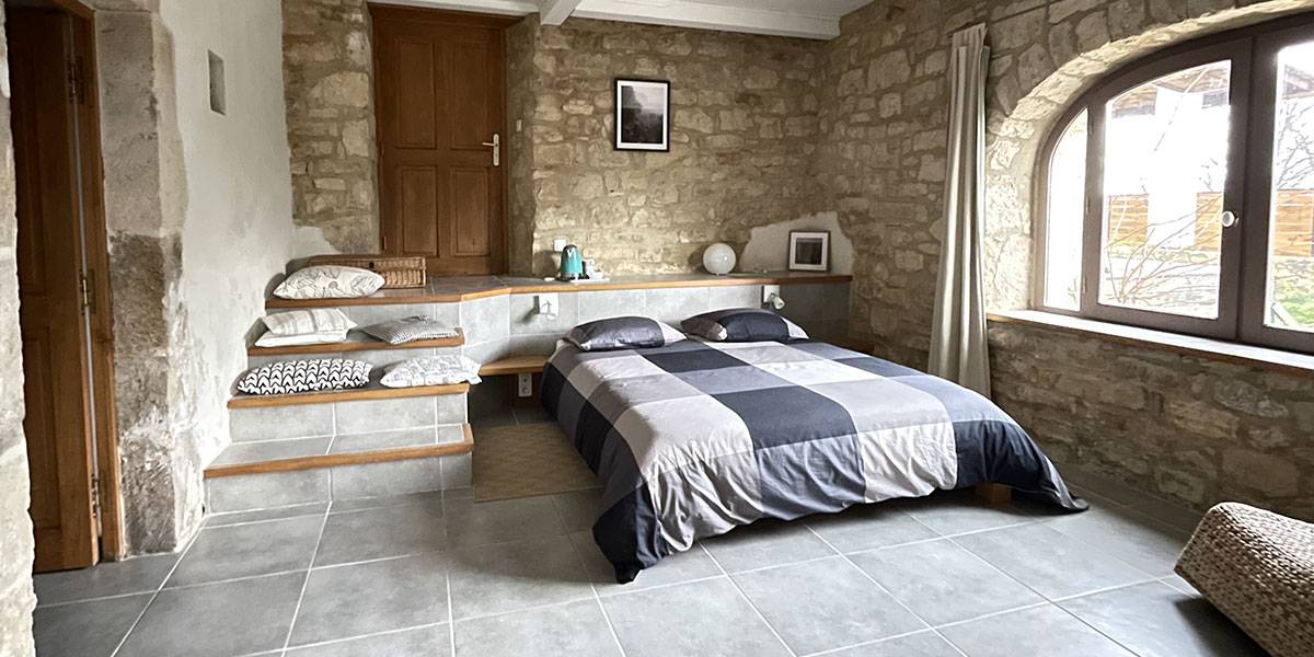The guest rooms at the mas d Issoire: The bedroom on the fourth bedroom