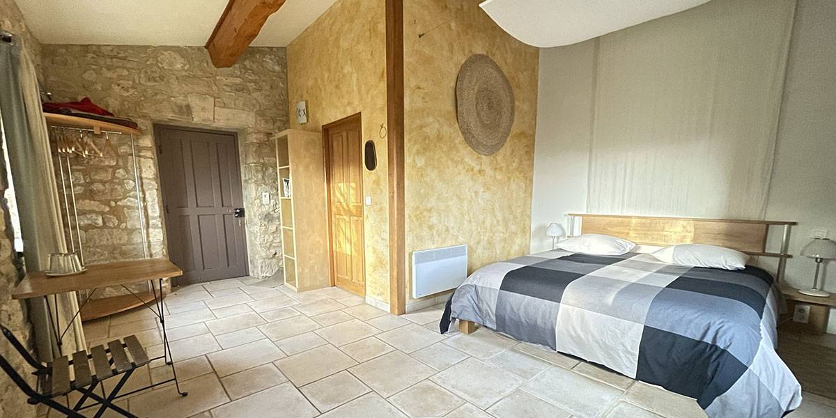 The guest rooms at the mas d Issoire: A vue of the bedroom on the third bedroom